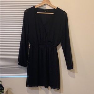Women’s Long Sleeve Sheer Black Dress